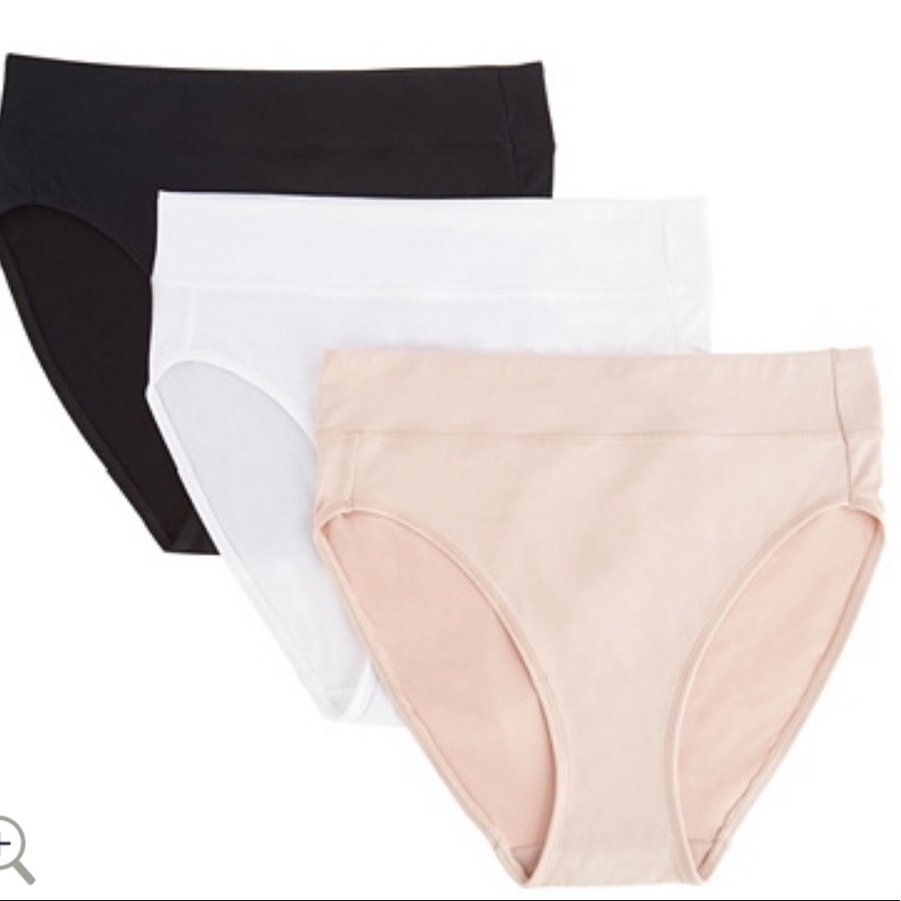Breezies SET OF 4 Seamless Hi Cut Brief Panties